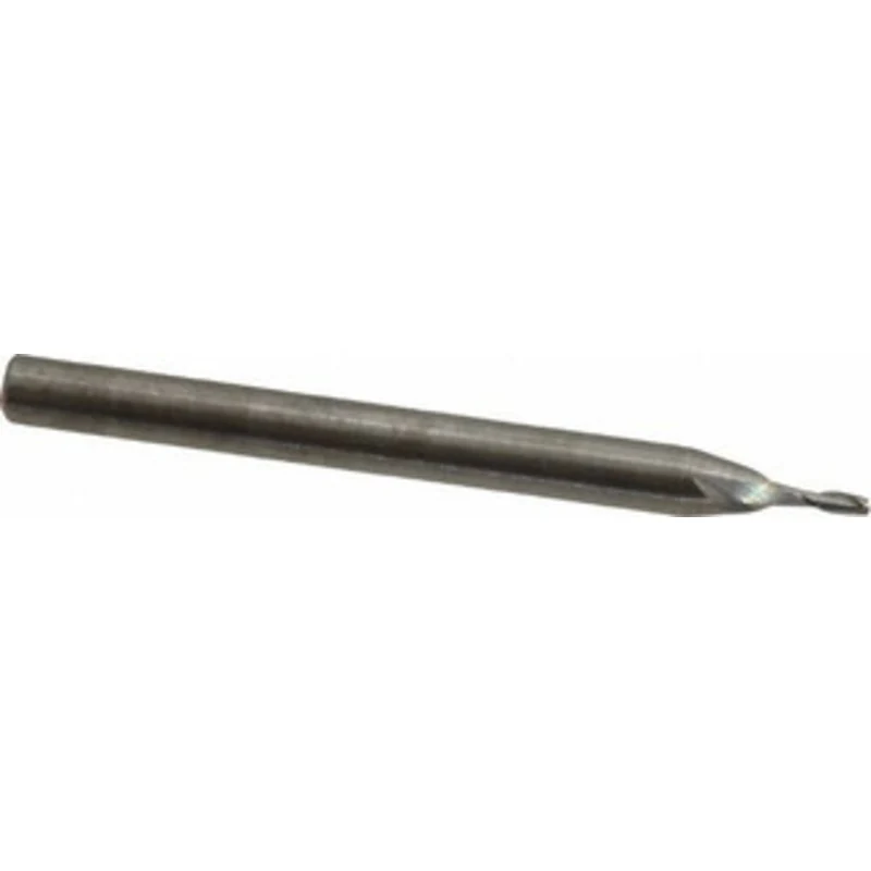 RobbJack 0.04, 0.12 LOC, 1/8 Shank Diam, 1-1/2 OAL, 2 Flute, Solid Carbide Square End Mill Single End, Uncoated, Spir...